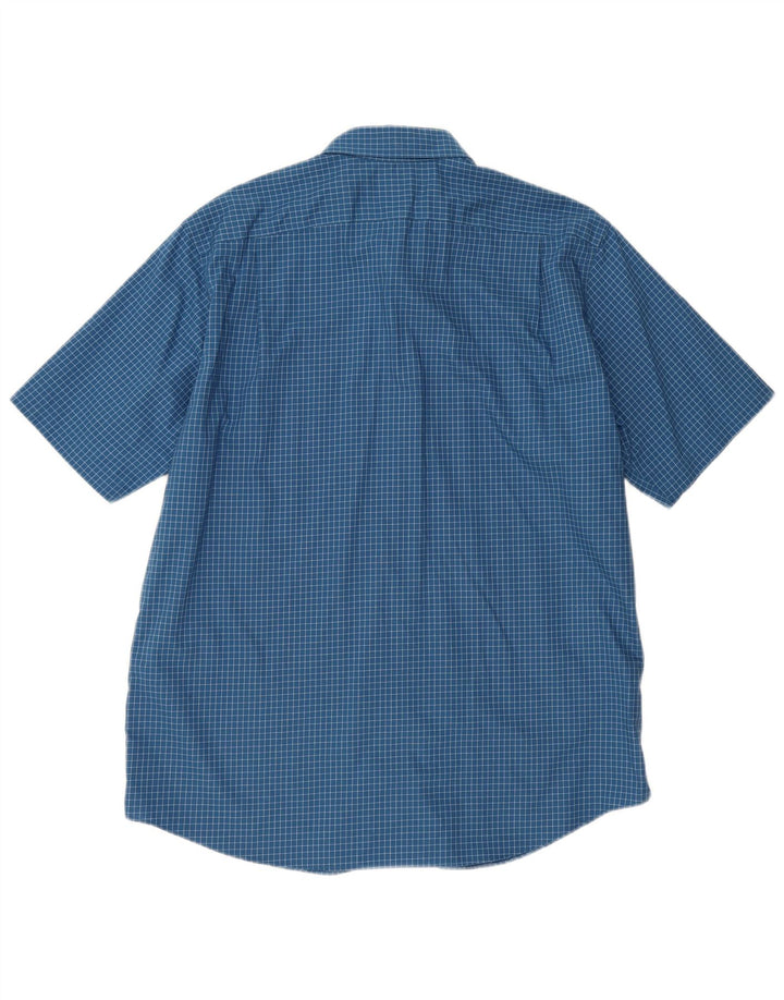 L.L.Bean Chemise à manches courtes pour homme Coupe traditionnelle en coton à carreaux bleus