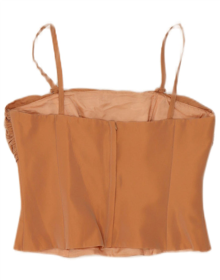 vintage Femme 2 Pièces Jupe Ensemble IT 44 Moyen W28 Acétate Beige
