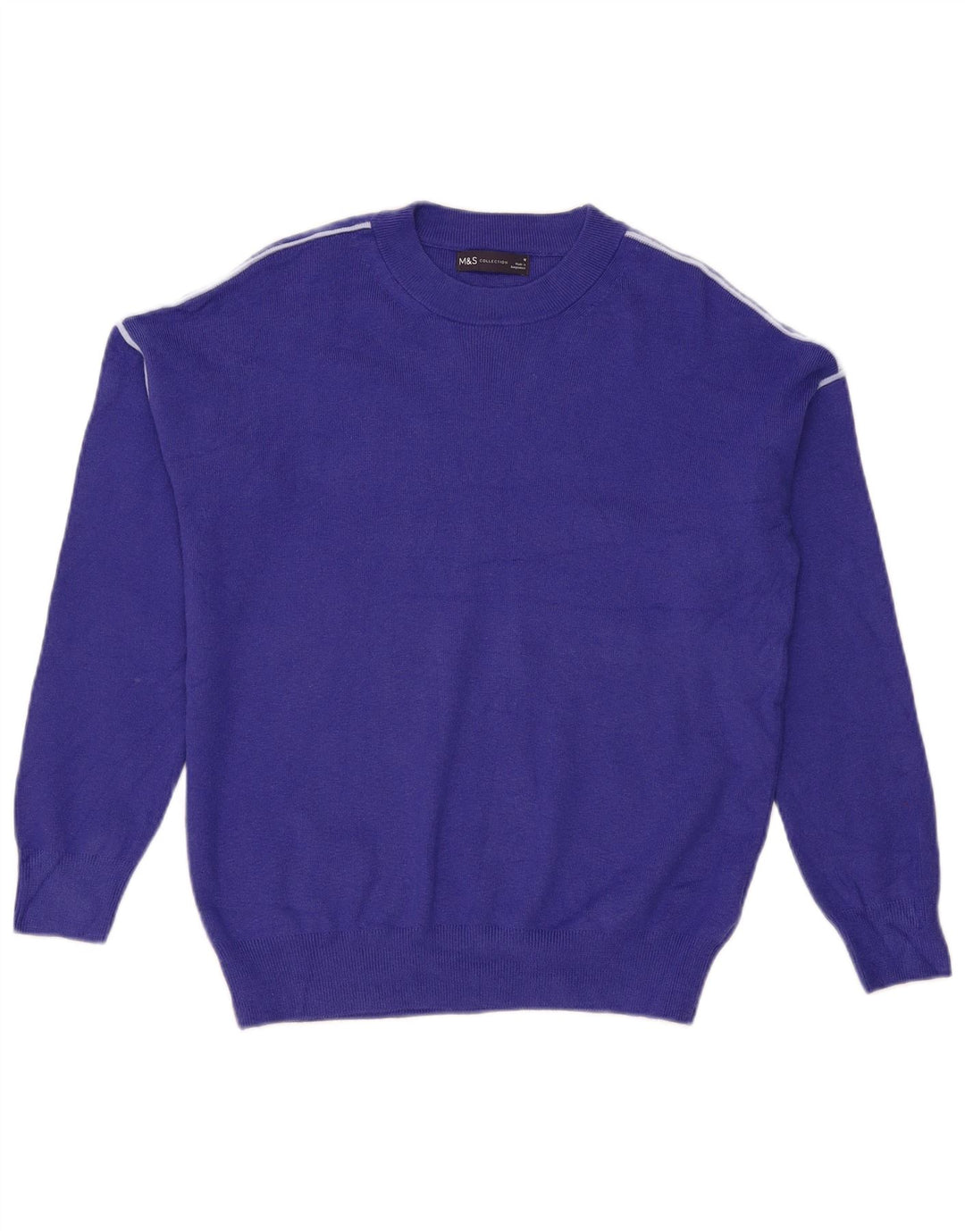 Marks & Spencer Pull ras du cou pour femme UK 14 Bleu moyen Viscose