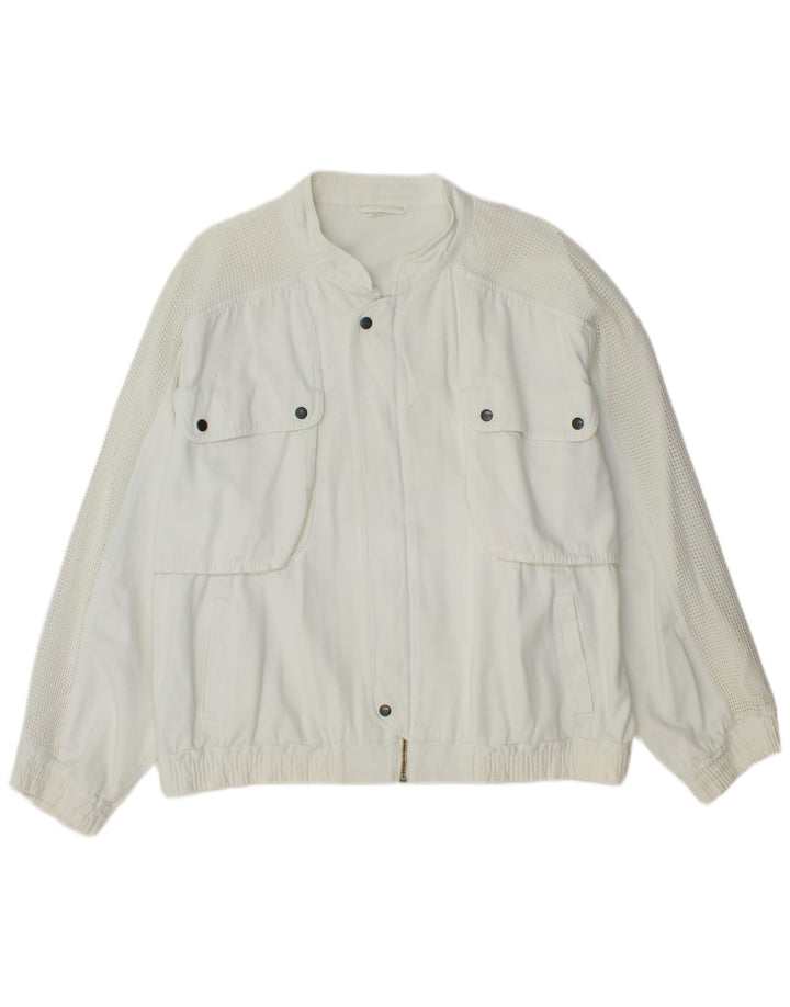 veste utilitaire homme vintage UK 40 Grand coton blanc