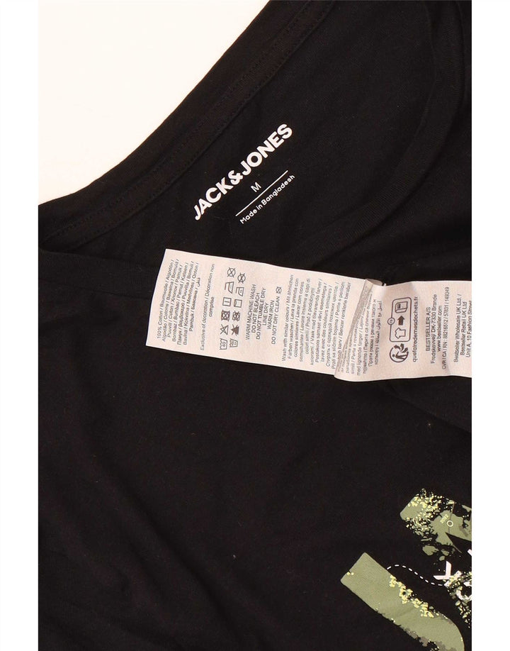 Jack & Jones T-Shirt Graphique Homme Noir Moyen Coton