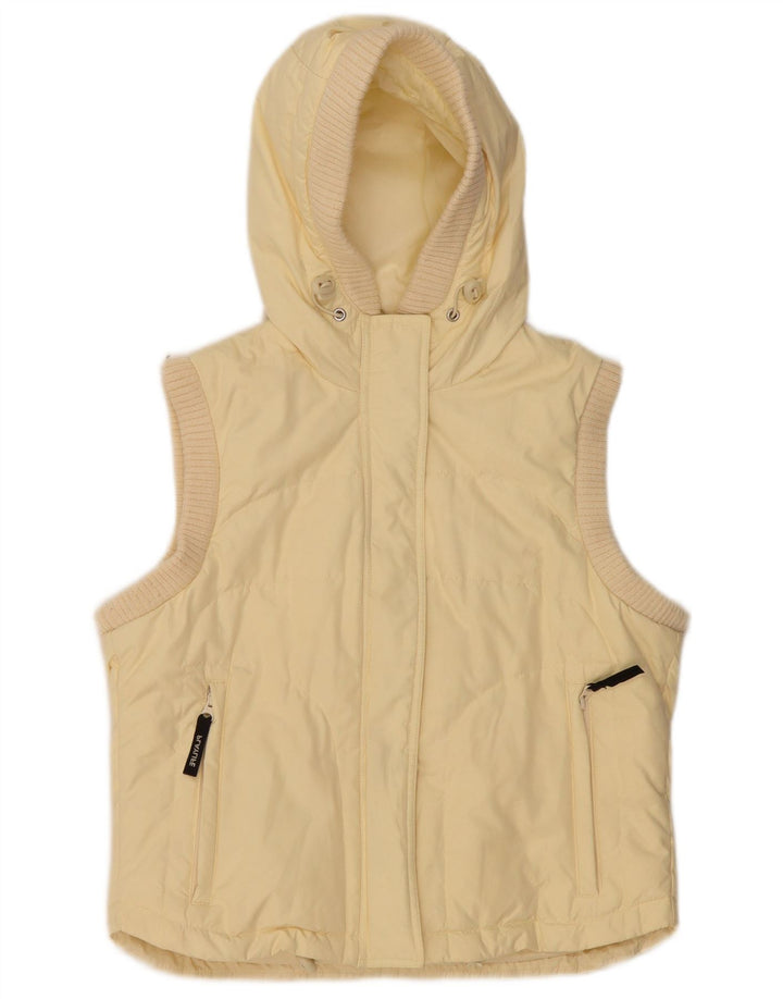 Playlife Gilet rembourré à capuche pour femme UK 44, jaune moyen, polyester