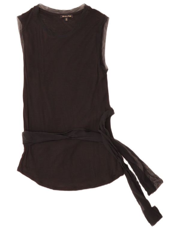Massimo Dutti Chemisier sans manches pour femme UK 10 Petit Noir