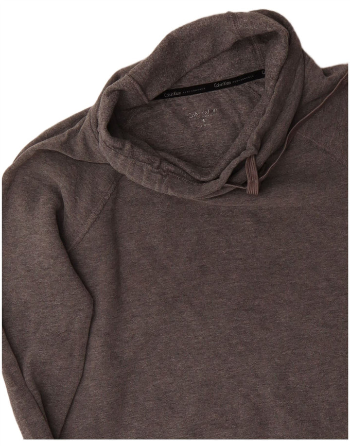 CALVIN KLEIN Sweat-shirt graphique Performance pour femme UK 10 Small Gris