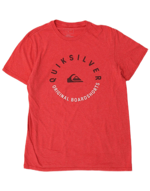 Quiksilver T-Shirt Regular Fit Graphique Homme Rouge Moyen Coton