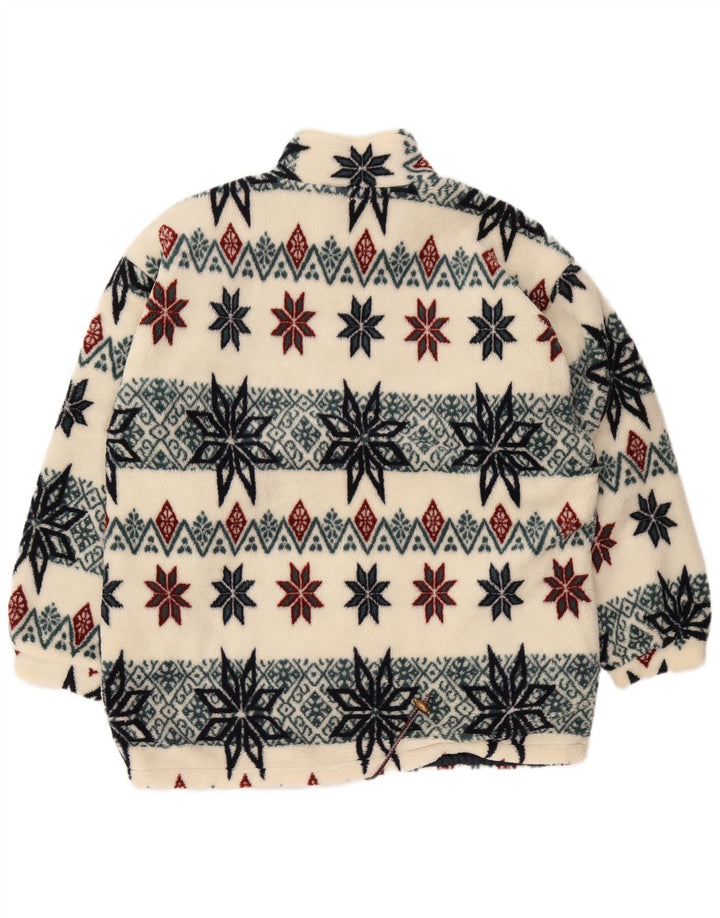 vintage Mens Fleece Jacket UK 40 Grand Blanc Fair Isle Polyester