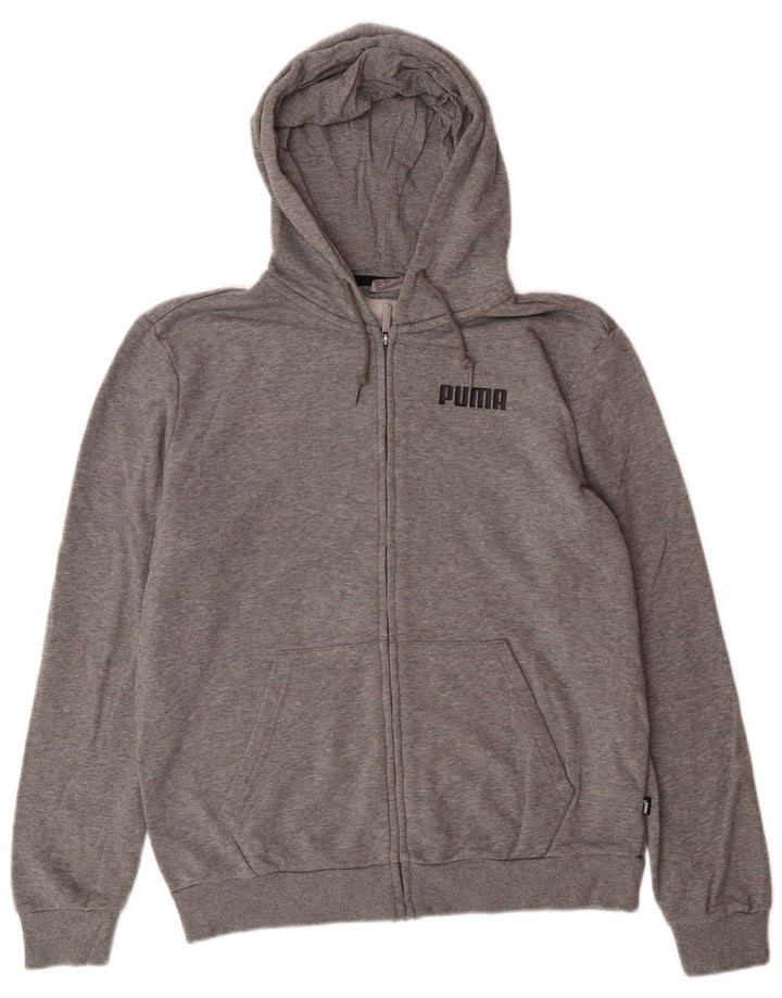 PUMA Sweat à Capuche Zippé Homme Gris Moyen Coton