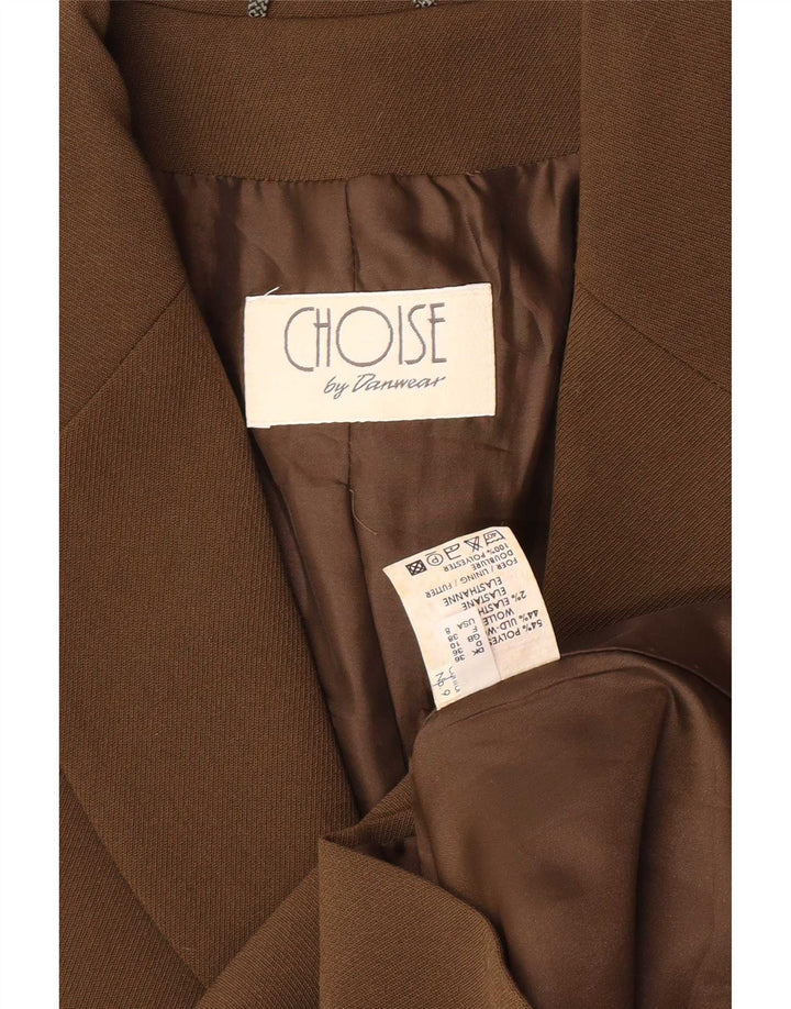 Choice by Danwear Veste blazer à 2 boutons pour femme UK 10 Petit Kaki Polyester