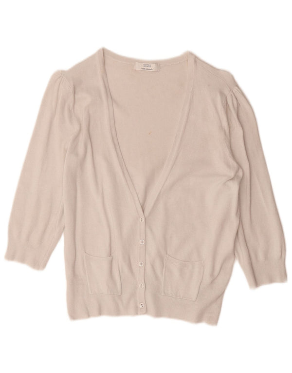 Marks & Spencer Pull cardigan à manches 3/4 pour femme UK 14 Medium Off White