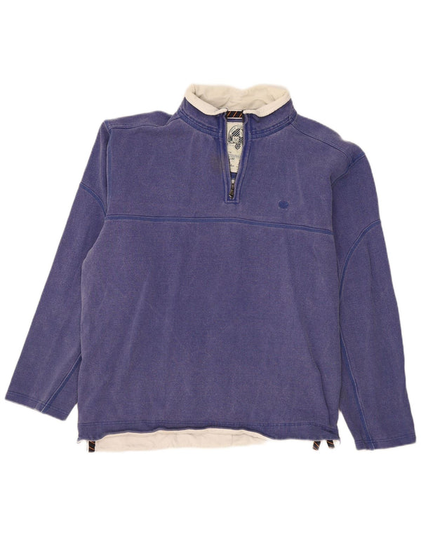 Crew Clothing Sweat-shirt col zippé pour homme XL en coton bleu
