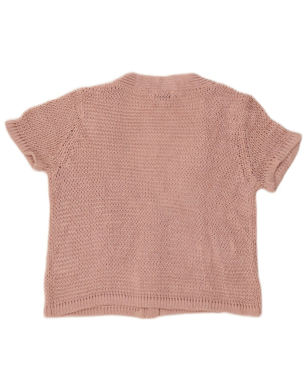 AMY VERMONT Cardigan surdimensionné à manches courtes pour femme UK 20 2XL Rose