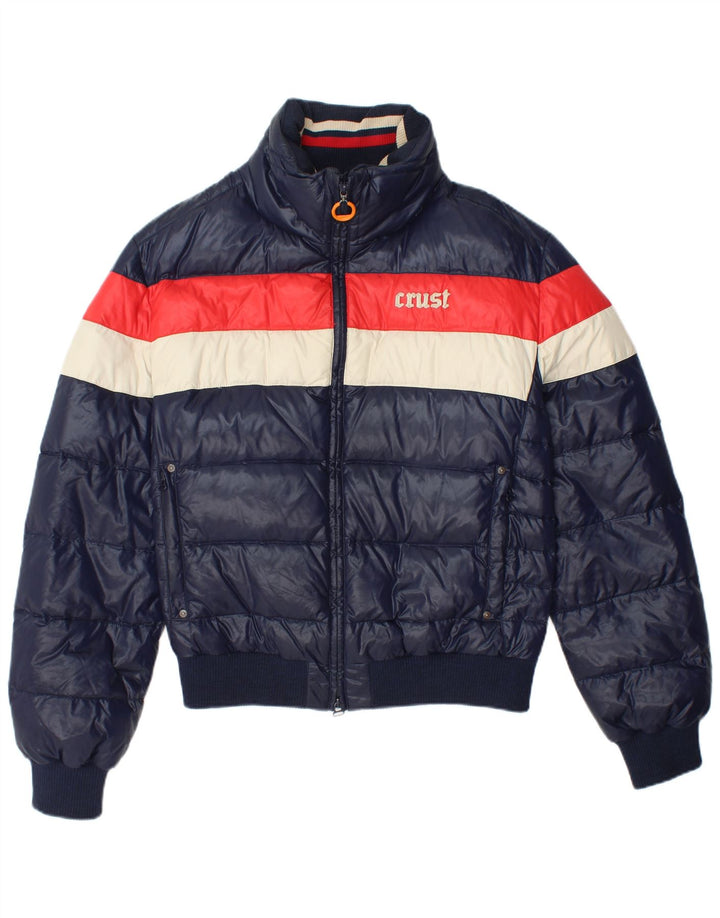 Crust Veste matelassée bomber pour homme UK 38 Bleu marine moyen Colourblock