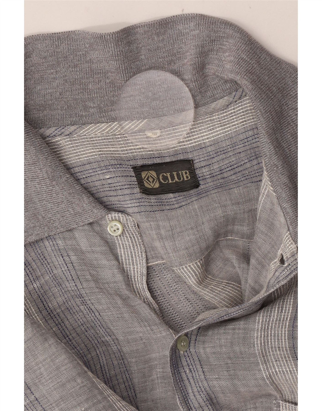 CLUB Chemise à Manches Courtes Homme Gris Moyen Rayé