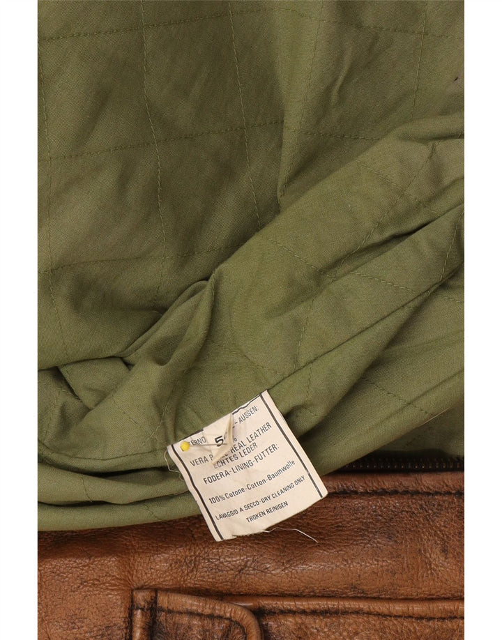 veste en cuir homme vintage IT 56 2XL Marron