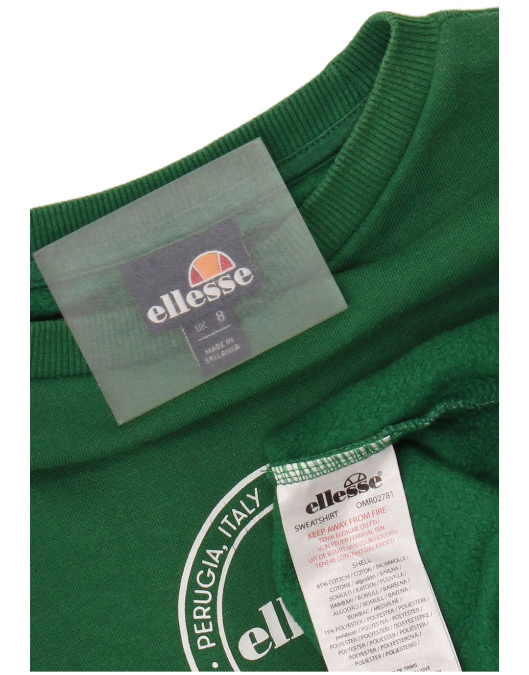 Ellesse Sweat-shirt surdimensionné graphique pour femme UK 8 Small Vert
