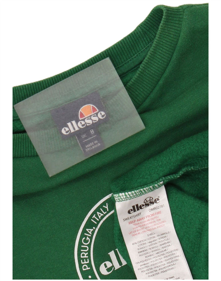 Ellesse Sweat-shirt surdimensionné graphique pour femme UK 8 Small Vert