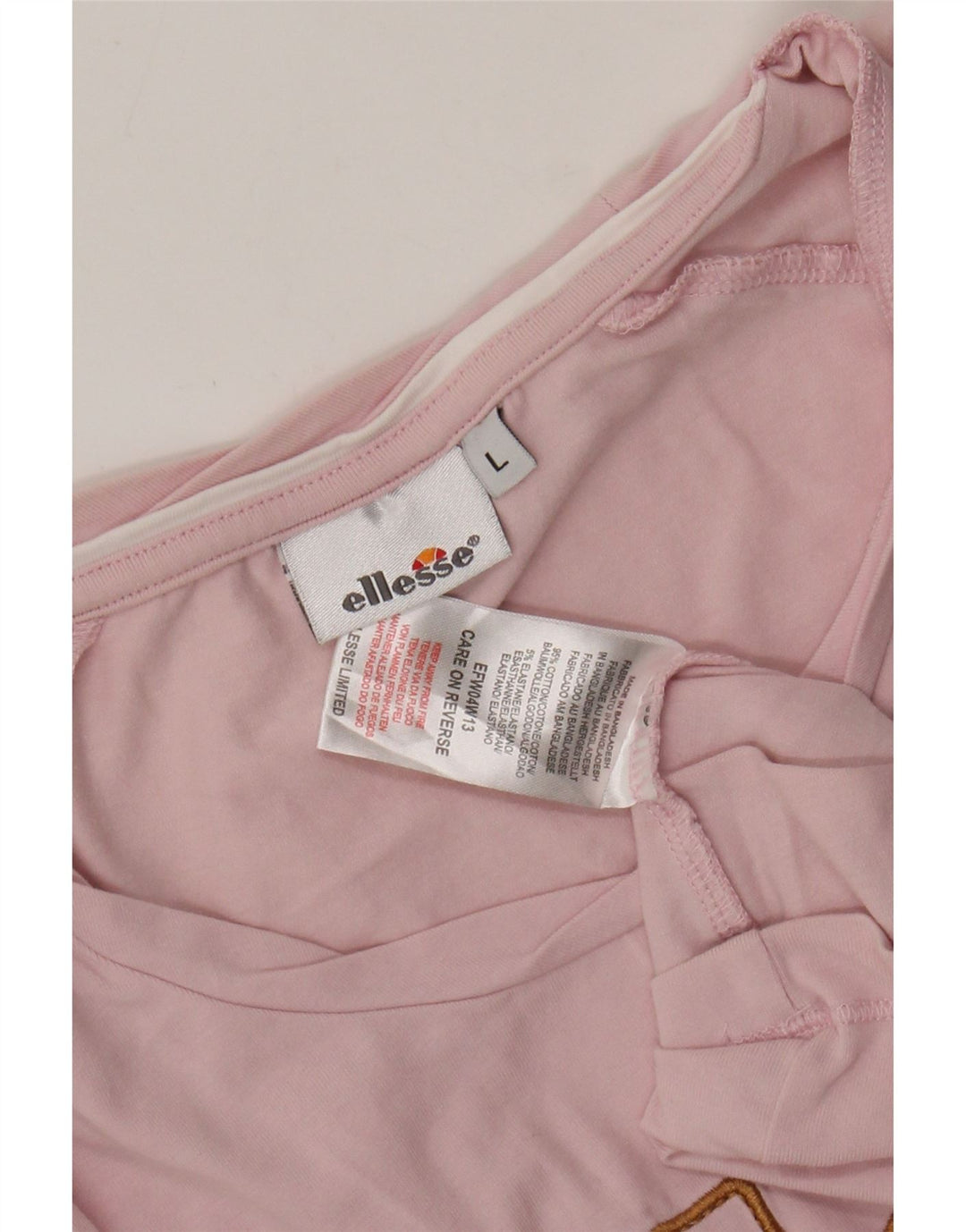 Ellesse T-shirt graphique pour femme UK 14 Large Rose Coton