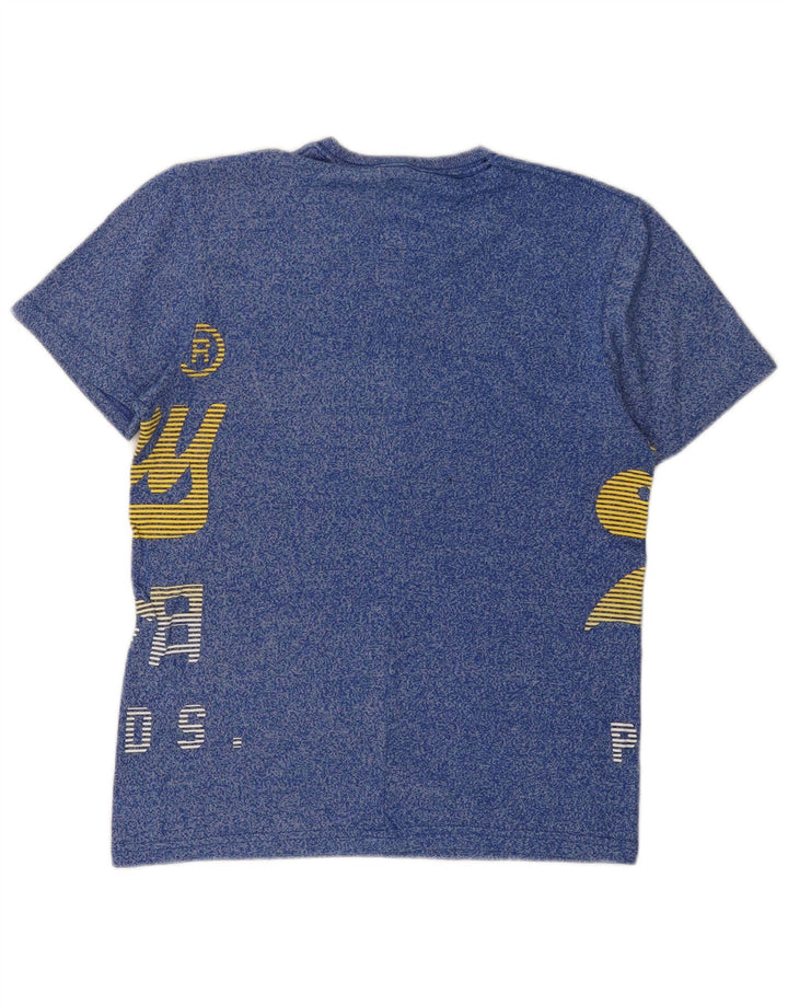SUPERDRY T-Shirt Real Graphic Homme Petit Bleu Moucheté Coton