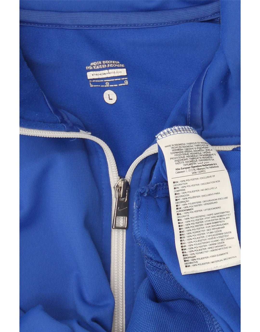 Nike Veste de survêtement pour homme Large Bleu Colorblock Polyester