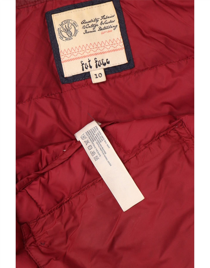 FAT FACE Veste matelassée à capuche pour femme UK 10 Small Bleu marine Nylon