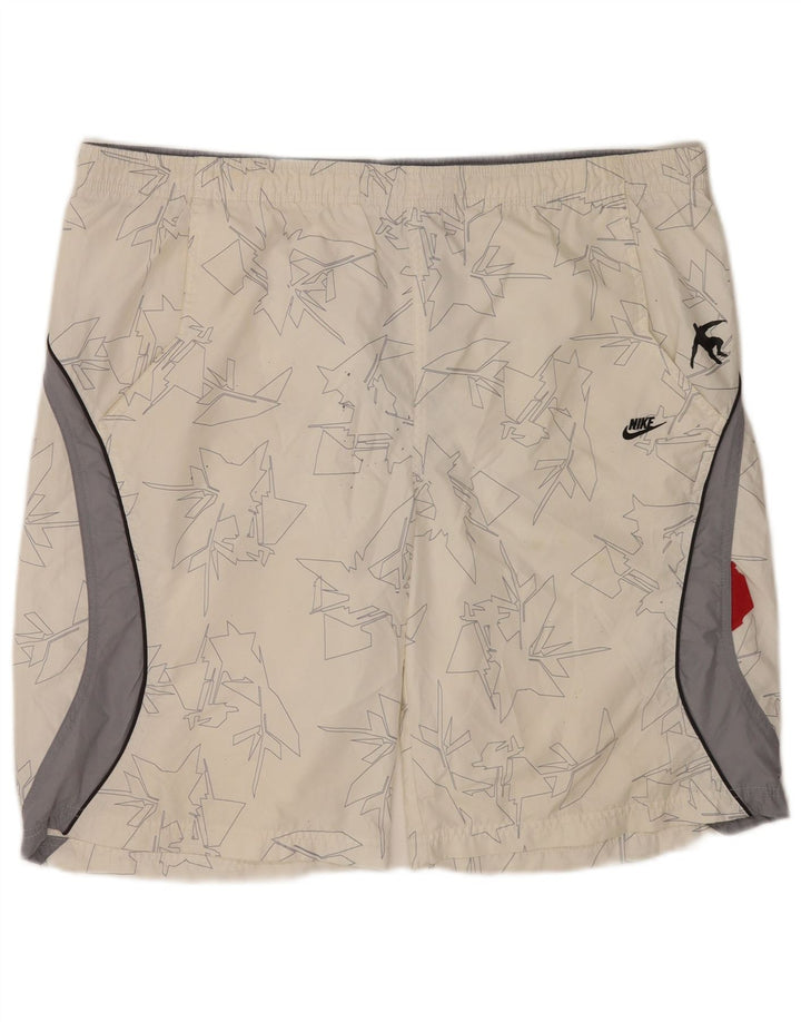 Nike Short de sport XL pour homme en polyester color block blanc