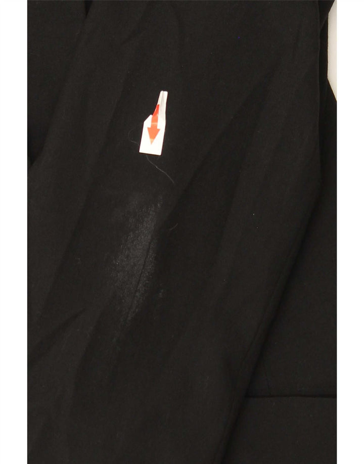 Zara Femme 1 Bouton Blazer Veste UK 12 Moyen Noir Polyester