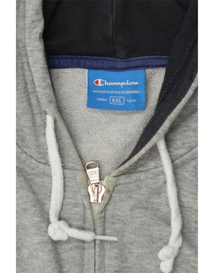 CHAMPION Pull à capuche zippé graphique pour homme 2XL Gris