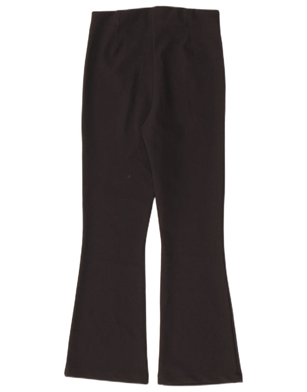 Zara Femmes Flare Leggings UK 12 Moyen Noir Polyester