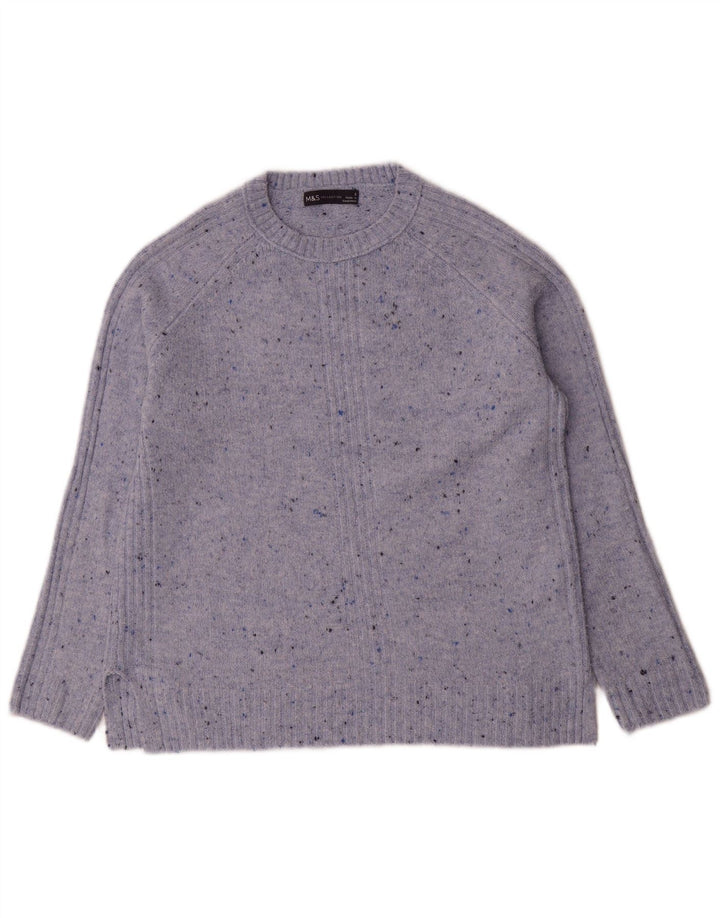 Marks & Spencer Pull ras du cou pour femme UK 10 Petit bleu moucheté