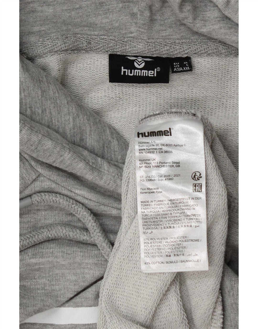 Hummel Pull à capuche graphique XL Homme Gris Moucheté Polyester