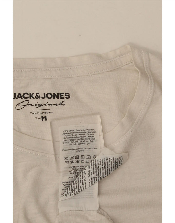 JACK & JONES T-Shirt Homme Blanc Moyen Coton Floral