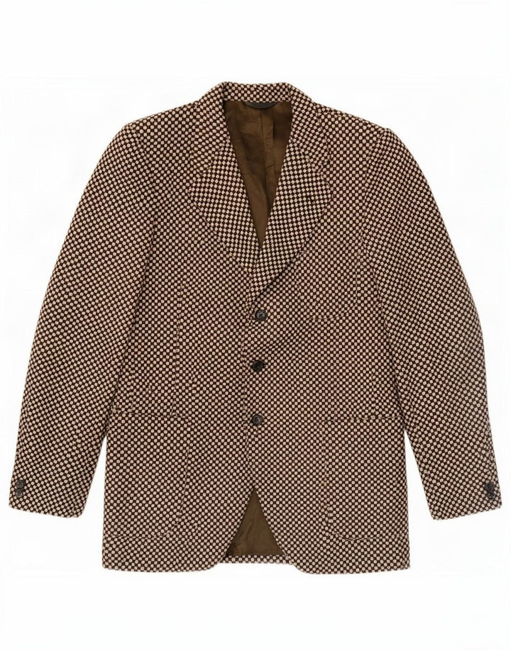 VENTANNI Veste Blazer 3 Boutons Homme IT 52 XL Marron Géométrique