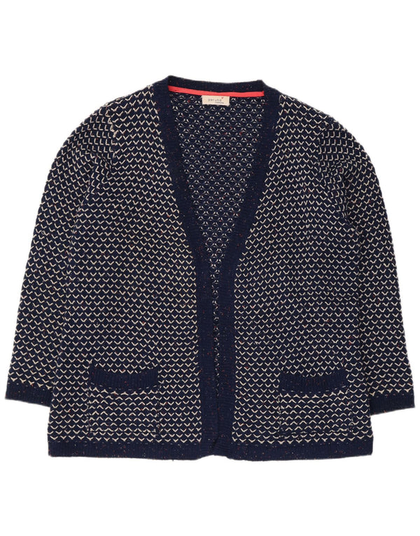 Marks & Spencer Womens Open Cardigan Sweater UK 20 2XL Navy Blue Geometric