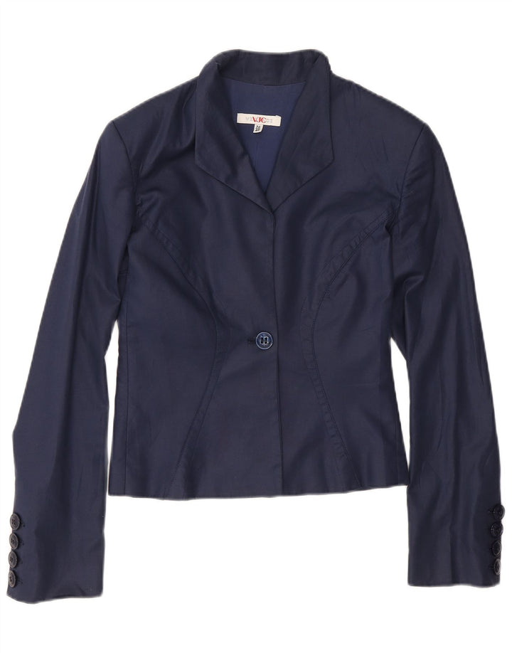 Versace Veste Blazer 1 Bouton Femme IT 40 Petit Coton Bleu Marine