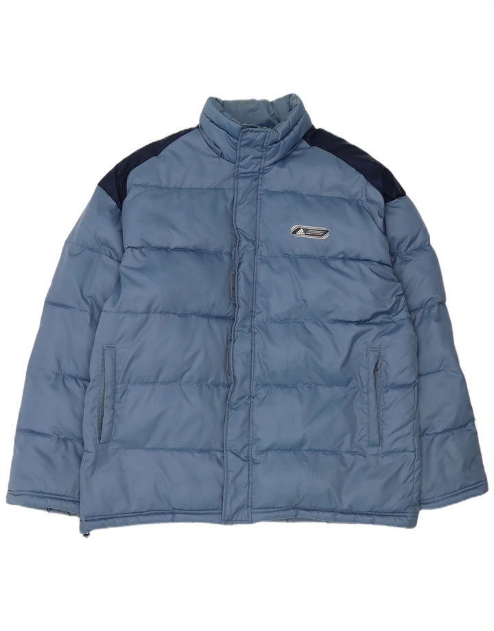 Adidas Veste rembourrée pour homme UK 40 Large Bleu Colorblock Nylon