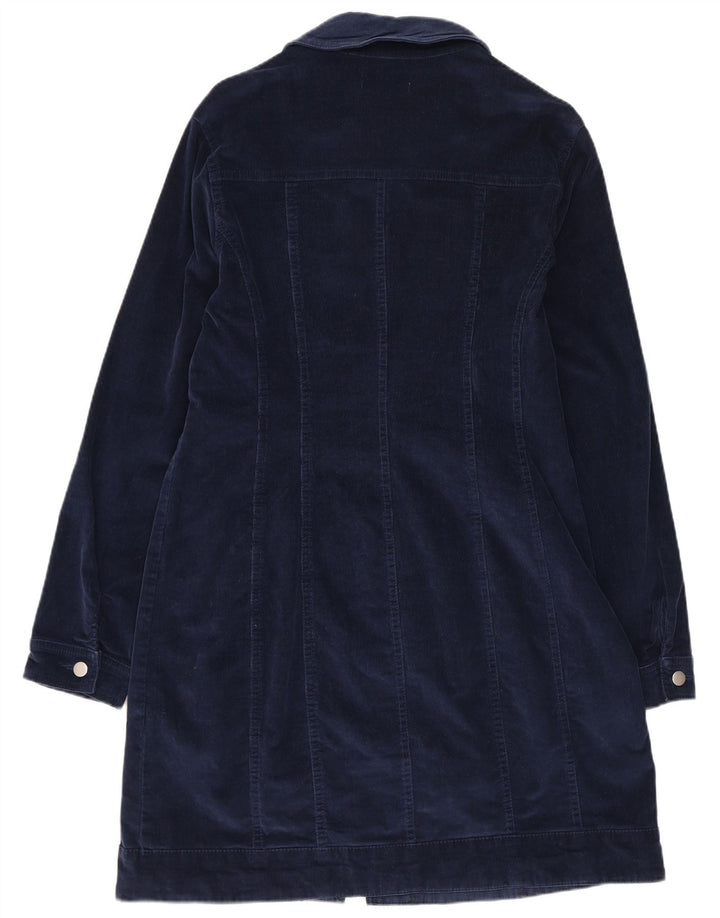 Warehouse Manteau en velours côtelé pour femme UK 14 Large Bleu marine en coton