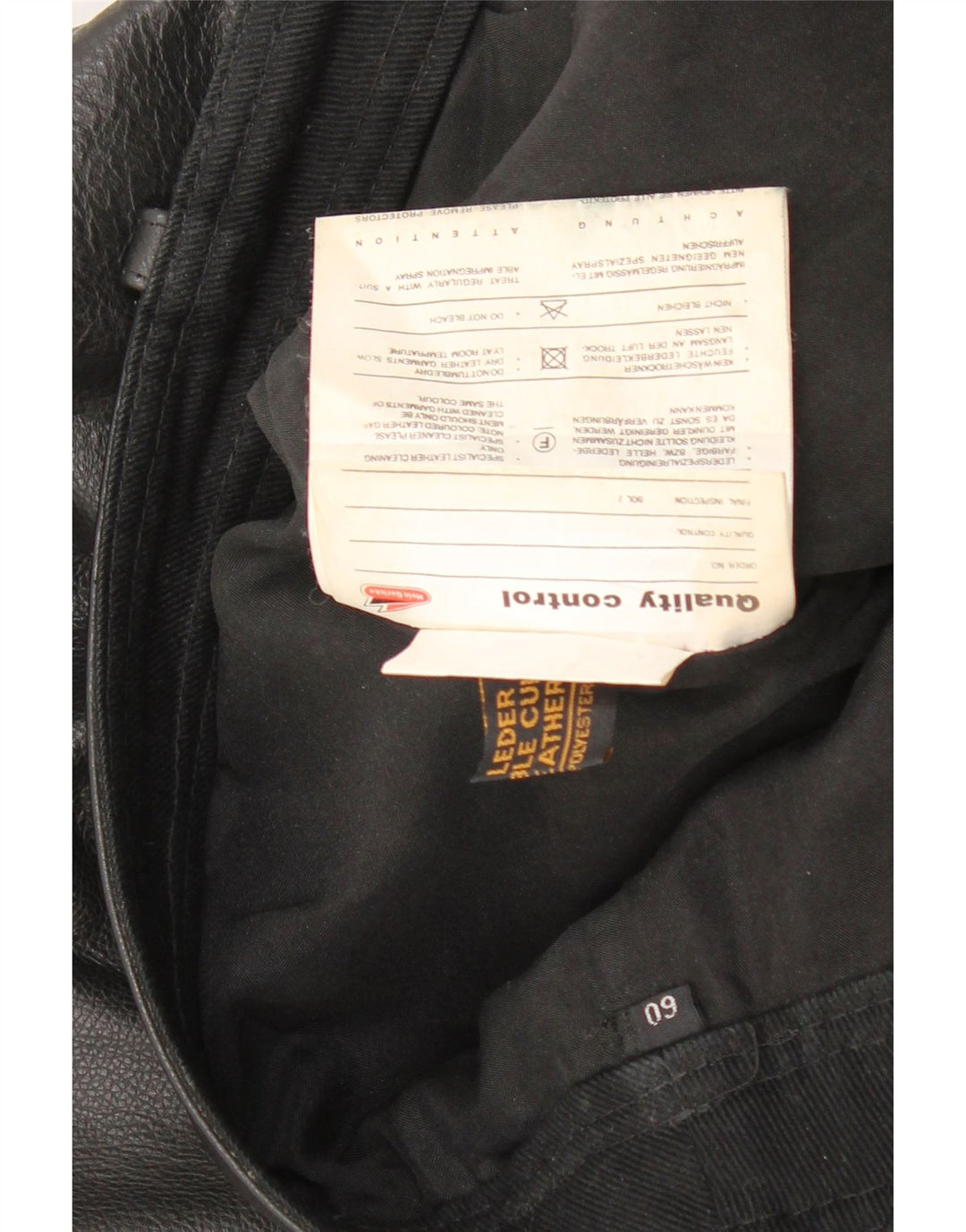 VINTAGE Pantalon droit en cuir pour homme W40 L29 Cuir noir