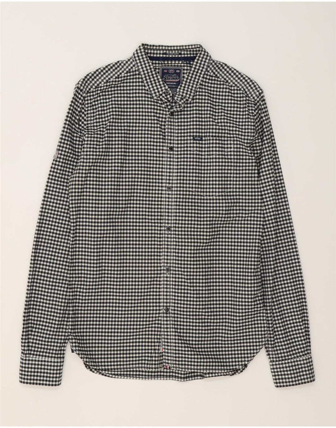 SUPERDRY Chemise Homme Large Noir Vichy Coton