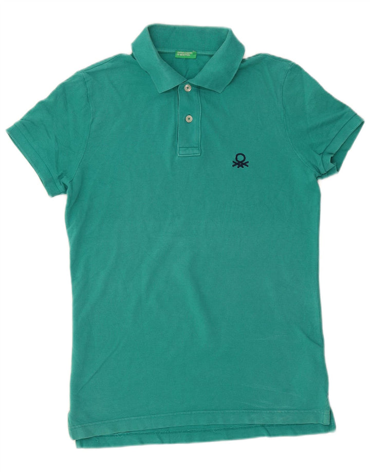 BENETTON Polo Homme Vert Moyen Coton