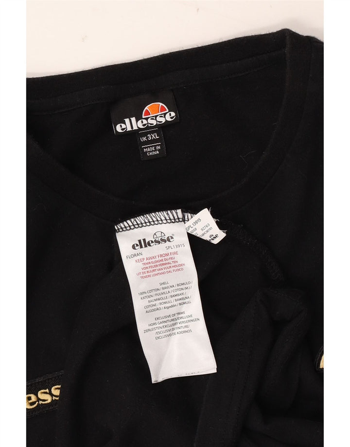 ELLESSE T-Shirt Homme Top 3XL Noir Coton