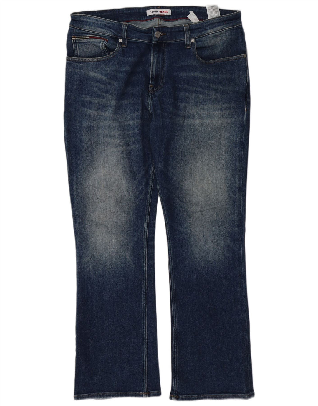 TOMMY HILFIGER Jean Bootcut Homme W34 L30 Bleu Marine Coton