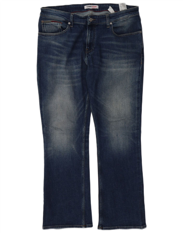 TOMMY HILFIGER Jean Bootcut Homme W34 L30 Bleu Marine Coton