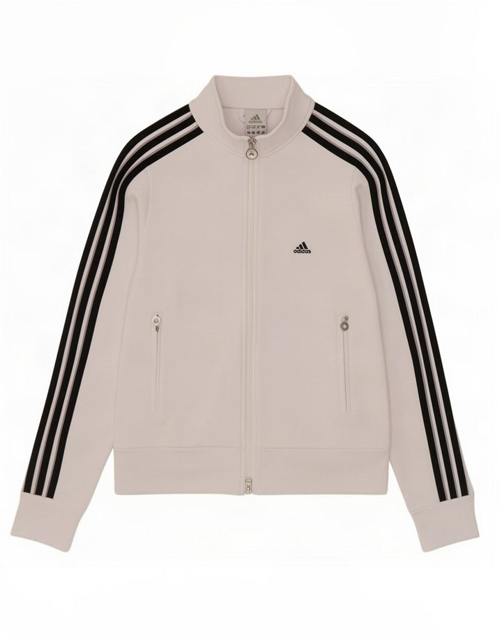 Adidas Veste de survêtement pour femme UK 10 Petit Blanc Polyester
