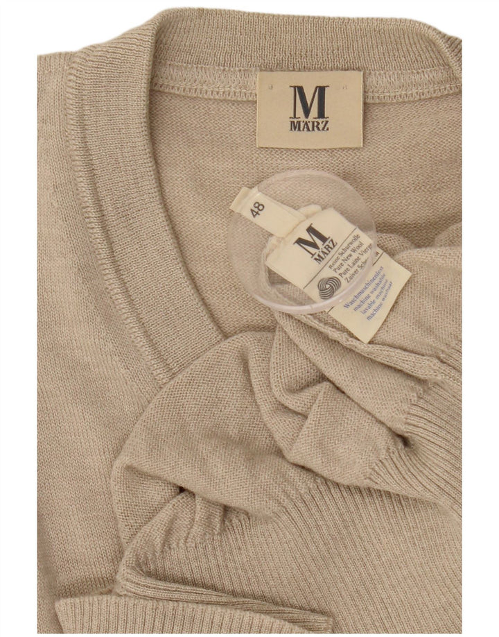 Marz Pull Col V Homme IT 48 Laine Beige Moyen