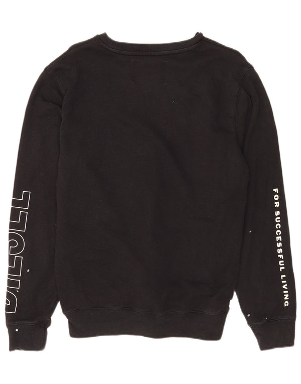 Diesel Sweat-shirt graphique pour femme UK 14 en coton noir moyen