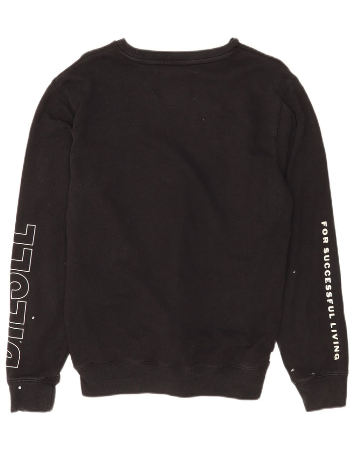 Diesel Sweat-shirt graphique pour femme UK 14 en coton noir moyen