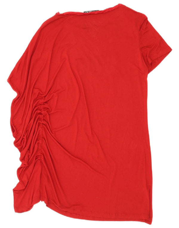 Liu Jo Womens Graphic Asymmetric T-Shirt Dress UK 10 Small Red