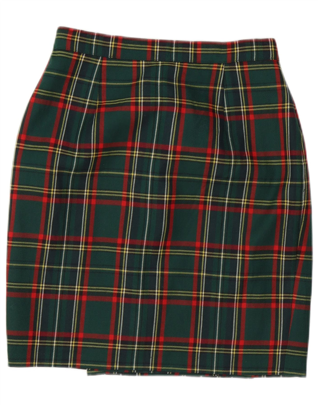 jupe crayon femme vintage W28 Plaid vert moyen