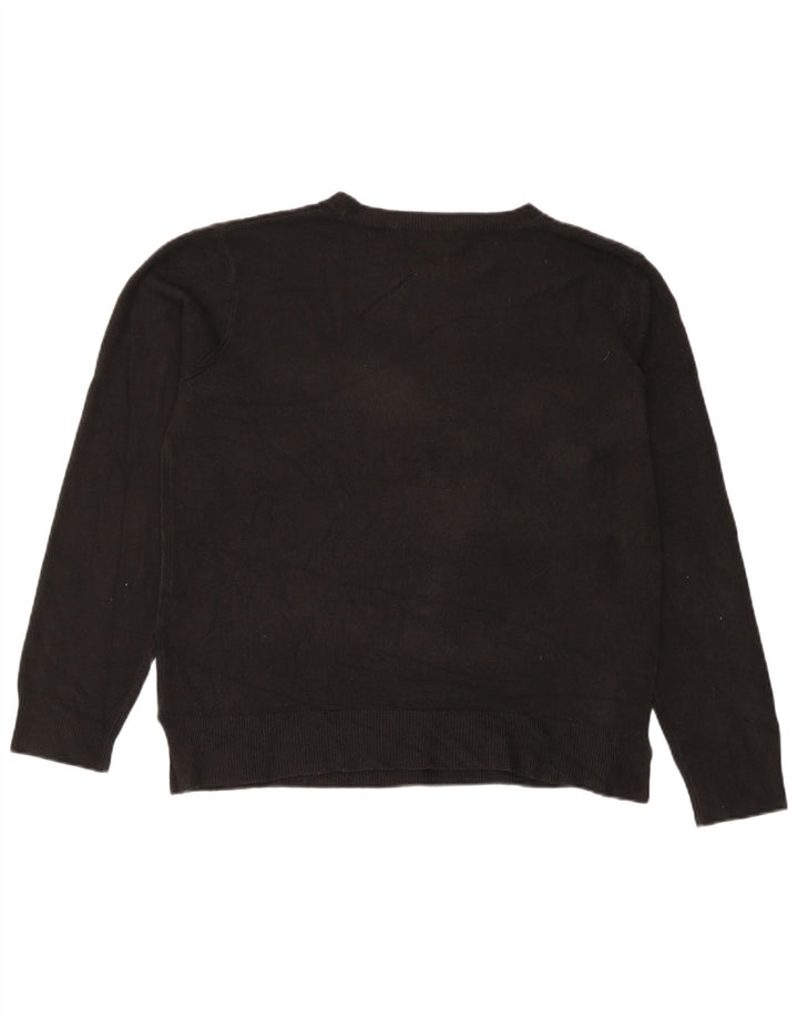 Marks & Spencer Pull à col rond pour femme UK 14 Acrylique noir moyen
