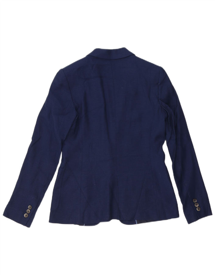 Massimo Dutti Veste Blazer 1 Bouton Femme EU 38 Bleu Marine Moyen Viscose